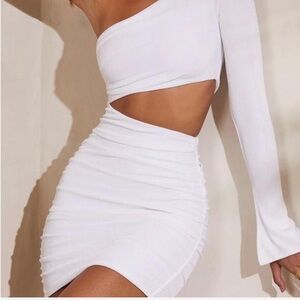 Oh Polly White One-Shoulder Dress